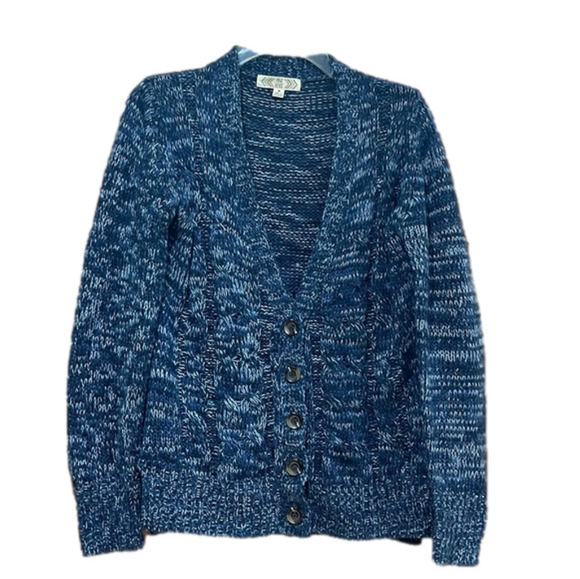 PINK Rose Cardigan Sweater Women’s Size Medium Blue V Neck - Picture 1 of 3